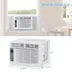 ROVSUN 6000 BTU Window Air Conditioner, 3-in-1 AC Unit for Window, Works As Cooler, Dehumidifier & Fan with Timer, Sleep/ECO Mode & Installation Kit, Cooling Rooms up to 250 Sq. Ft, 115V/60Hz