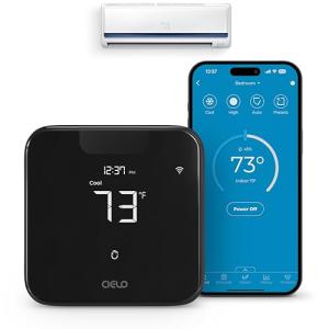 Breez Max | ENERGY STAR CERTIFIED Smart AC Controller | WiFi Thermostat for Mini-Split, Window, Portable ACs/Heat Pumps | AI-Based Tech | Free App, No Subscriptions | Alexa, Google, IFTTT etc. (Black)