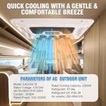 Treeligo 12V RV Air Conditioner Ultra-Quiet AC, Easy Install Non-Ducted Rooftop Unit, Heat & Fast Cooling for Campers, RVs and Travel Trailers, White