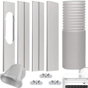 Nihoney Portable AC Window Vent Kit with 5.9" Exhaust Hose Universal Portable Air Conditioner Window Seal Kit Adjustable 59 Inch Length Exhaust Hose for Sliding Horizontal&Vertical Windows