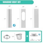 Nihoney Portable AC Window Vent Kit with 5.9" Exhaust Hose Universal Portable Air Conditioner Window Seal Kit Adjustable 59 Inch Length Exhaust Hose for Sliding Horizontal&Vertical Windows