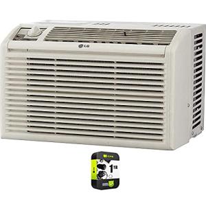 LG 5,000 BTU Window Air Conditioner for Small Rooms & Bedrooms, Cools 150 Sq. Ft., Quiet Operation, Easy Manual Controls, 115V, White - LW5016