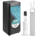 SereneLife Portable AC Unit 8000 BTU | Compact Room Air Conditioner with Dehumidifier & Fan | Energy Efficient 800W Low-Power Motor | Rolling Wheels, Remote, 24-Hour Timer | Window Mount Kit