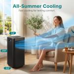 SereneLife Portable AC Unit 8000 BTU | Compact Room Air Conditioner with Dehumidifier & Fan | Energy Efficient 800W Low-Power Motor | Rolling Wheels, Remote, 24-Hour Timer | Window Mount Kit