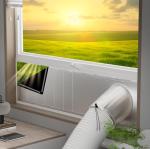 LIHONK Portable ac Window Vent kit【Titanium Silver+Black 100% Light Block】- Universal Thick Portable Air Conditioner Window Seal for AC and Tumble Dryer - 100% Sealing Waterproof Adjustable(Medium)