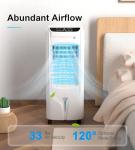 Swamp Cooler, 1800 CFM Windowless Portable Air Conditioners with 4.2 Gal Water Tank, 120° Swing,12H Timer,3 Modes & 3 Speeds,4 Ice Packs, Evaporative Air Cooler for Room,Bedroom,Office,Crystal White