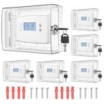6 PCS Thermostat Lock Box with Key, Large Thermostat Cover with Lock for Thermostat on Wall, AC Control Lock Box Cover with Key, Air Conditioner Lockbox Fits Thermostats 5" H x 6" W or Smaller