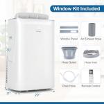 COSTWAY 15000 BTU Inverter Portable Air Conditioner, Smart Wifi Enabled Cooling & Heating Unit w/Fan, Dehumidifier, Auto Swing, Sleep Mode, 24H Timer, Remote Control & Window Kit, Cool Up to 750 Sq.Ft