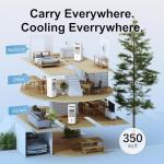 Swamp Cooler, 1800 CFM Windowless Portable Air Conditioners with 4.2 Gal Water Tank, 120° Swing,12H Timer,3 Modes & 3 Speeds,4 Ice Packs, Evaporative Air Cooler for Room,Bedroom,Office,Crystal White