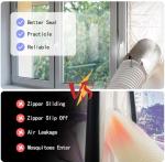 LIHONK Portable ac Window Vent kit【Titanium Silver+Black 100% Light Block】- Universal Thick Portable Air Conditioner Window Seal for AC and Tumble Dryer - 100% Sealing Waterproof Adjustable(Medium)