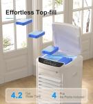 Swamp Cooler, 1800 CFM Windowless Portable Air Conditioners with 4.2 Gal Water Tank, 120° Swing,12H Timer,3 Modes & 3 Speeds,4 Ice Packs, Evaporative Air Cooler for Room,Bedroom,Office,Crystal White