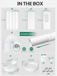 Plusluck Upgraded Portable Air Conditioner Window Vent Kit, With 5.9 Exhaust Hose, 4 Slide Seal Plates, Universal Coupler, Adjustable AC Vent Kit Ducting Universal for Horizontal & Vertical Windows