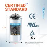 [UL Certified] BlueStars 35+5 uF 35/5 MFD 370-440VAC Dual Run Round Air Conditioner Capacitor - Fits AC Unit Fan Motor Start or Heat Pump or Condenser Straight Cool - Replaces 97F9834 Z97F9834