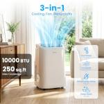 ZAFRO Portable Air Conditioners, 10000 BTU (6000 BTU SACC), Portable AC with Drainage-free Cooling, Fan & Dehumidifier, Smart AC Unit with APP/Remote, 47dB Quiet, 24H Timer for Living Room, Bedroom