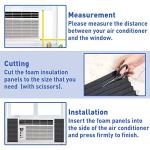YoleShy Window Air Conditioner Side Panels Foam Panels for Window Air Conditioner, AC Units Window Kit 17 X 9 X 1 inch, Pack of 2, Black