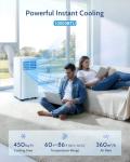 Feelfunn 10,000 BTU Portable Air Conditioners - Cools 450 Sq.Ft, 3-in-1 Portable AC with Remote Control/Sleep Mode/24H Timer, AC Unit for Bedroom, Dorms, Apartment, Window Kit Included