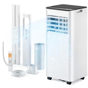 EUHOMY Portable Air Conditioners 8,000 BTU, Cools Up to 350 Sq.Ft, 4-in-1 Portable AC Unit with Cool, Fan, Dehumidifier Sleep Modes, 24H Timer, Remote, Window Installation Kit for Bedroom Living Room
