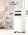 EUHOMY Portable Air Conditioners 8,000 BTU, Cools Up to 350 Sq.Ft, 4-in-1 Portable AC Unit with Cool, Fan, Dehumidifier Sleep Modes, 24H Timer, Remote, Window Installation Kit for Bedroom Living Room