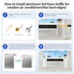 YIYAO Window AC Insulation Kit - Foam Seal Panels for Air Conditioner, Blocks Cold & Heat Leaks, All Season Weather Stripping (Summer/Winter)