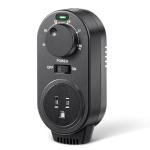 Gulfmew Adjustable Thermostat, Plug in Heating and Cooling Thermostat Controlled Outlet, Compatible with Portable AC, Fans and Space Heaters (1 Pack,Black)