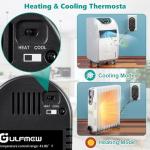 Gulfmew Adjustable Thermostat, Plug in Heating and Cooling Thermostat Controlled Outlet, Compatible with Portable AC, Fans and Space Heaters (1 Pack,Black)