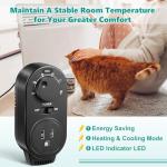 Gulfmew Adjustable Thermostat, Plug in Heating and Cooling Thermostat Controlled Outlet, Compatible with Portable AC, Fans and Space Heaters (1 Pack,Black)