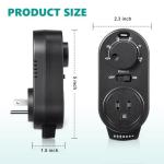 Gulfmew Adjustable Thermostat, Plug in Heating and Cooling Thermostat Controlled Outlet, Compatible with Portable AC, Fans and Space Heaters (1 Pack,Black)