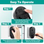 Gulfmew Adjustable Thermostat, Plug in Heating and Cooling Thermostat Controlled Outlet, Compatible with Portable AC, Fans and Space Heaters (1 Pack,Black)