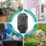 Gulfmew Adjustable Thermostat, Plug in Heating and Cooling Thermostat Controlled Outlet, Compatible with Portable AC, Fans and Space Heaters (1 Pack,Black)