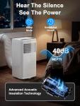 MEPTY Portable Air Conditioners, 10000 BTU Portable AC Unit with Dehumidifier, Sleep Mode, 24H Timer, Cools Room up to 450 sq.ft, Room Air Conditioners with Self-evaporation System for Bedroom