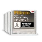 Filtrete 24x24 AC Air Filter, MERV 5, 6-Pack