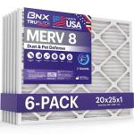 BNX TruFilter 20x25x1 MERV 8 Air Filters (6-Pack)