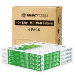 TRIGHTFILTERS 12x12x1 MERV 8 Air Filters 4-Pack