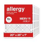 20x25x1 MERV 11 Pleated Air Filters - 6 Pack