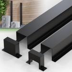 GCGOODS Metal Line Set Cover Kit with End Cap, 4" W x 4" D Decorative Lineset Cover for Ductless Mini Split Air Conditioner Heat Pump System and Central Air Conditioner, Black