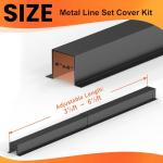 GCGOODS Metal Line Set Cover Kit with End Cap, 4" W x 4" D Decorative Lineset Cover for Ductless Mini Split Air Conditioner Heat Pump System and Central Air Conditioner, Black