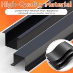 GCGOODS Metal Line Set Cover Kit with End Cap, 4" W x 4" D Decorative Lineset Cover for Ductless Mini Split Air Conditioner Heat Pump System and Central Air Conditioner, Black