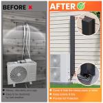 GCGOODS Metal Line Set Cover Kit with End Cap, 4" W x 4" D Decorative Lineset Cover for Ductless Mini Split Air Conditioner Heat Pump System and Central Air Conditioner, Black