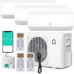 Towallmark 28000 BTU Tri Zone WIFI Mini Split AC/Heating System, 20 SEER2 3 Zone 9000 + 9000 + 12000 BTU Ductless Split Air Conditioner with Pre-Charged Condenser & Heat Pump, 208-230V