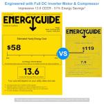 Gasbye Dual Hose Portable Air Conditioner, [2026 Upgraded] Full DC Inverter Compressor, Energy-Saving 13.6 CEER, Low Noise (45dB), Cools Room up to 500 Sq.Ft., Backlit Remote Control, 14,000BTU, Black