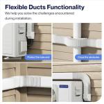 Della 4" 9.5 Ft Mini Split Line Set Cover with Flexible Duct, Decorative PVC Lineset Cover Kit, Paintable for Air Conditioner, Central AC, HAVC & Heat Pumps Systems Tubing Cover, White