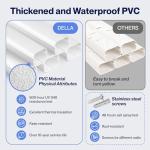 Della 4" 9.5 Ft Mini Split Line Set Cover with Flexible Duct, Decorative PVC Lineset Cover Kit, Paintable for Air Conditioner, Central AC, HAVC & Heat Pumps Systems Tubing Cover, White