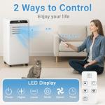 Erivess Portable Air Conditioners 8,000 BTU, 3-in-1 Air Conditioner Portable Up to 400 Sq.Ft. with Cool, Fan, Dehumidifier, Portable AC Unit with Remote Control & 24H Timer, Installation Kits