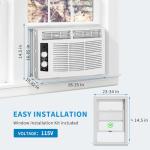 5000 BTU Window Air Conditioner, Quiet Window AC Unit for Small Rooms, Cools Up to 150 Sq Ft, Mechanical Controls, Washable Filter, Easy Install Kit for Bedroom, Home Office, White