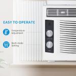 5000 BTU Window Air Conditioner, Quiet Window AC Unit for Small Rooms, Cools Up to 150 Sq Ft, Mechanical Controls, Washable Filter, Easy Install Kit for Bedroom, Home Office, White