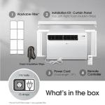 LG 14000 BTU Window Air Conditioner Energy Saving Dual Inverter Remote Control WiFi Enabled Works w/LG ThinQ, Alexa Washable Filer Ultra-Quiet Cools 700 Sq.Ft. for Large Room AC Unit White LW1522FVSM