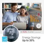 LG 14000 BTU Window Air Conditioner Energy Saving Dual Inverter Remote Control WiFi Enabled Works w/LG ThinQ, Alexa Washable Filer Ultra-Quiet Cools 700 Sq.Ft. for Large Room AC Unit White LW1522FVSM