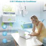 COWSAR 10,000 BTU Window Air Conditioner, Saddle Mount AC Unit Cools Up to 450 Sq.Ft, 3-in-1 with Cool/Dehumidifier/Fan, 24H Timer, Quiet Operation, Energy Saving, Easy Install, White