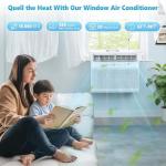 COWSAR 10,000 BTU Window Air Conditioner, Saddle Mount AC Unit Cools Up to 450 Sq.Ft, 3-in-1 with Cool/Dehumidifier/Fan, 24H Timer, Quiet Operation, Energy Saving, Easy Install, White