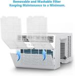 COWSAR 10,000 BTU Window Air Conditioner, Saddle Mount AC Unit Cools Up to 450 Sq.Ft, 3-in-1 with Cool/Dehumidifier/Fan, 24H Timer, Quiet Operation, Energy Saving, Easy Install, White
